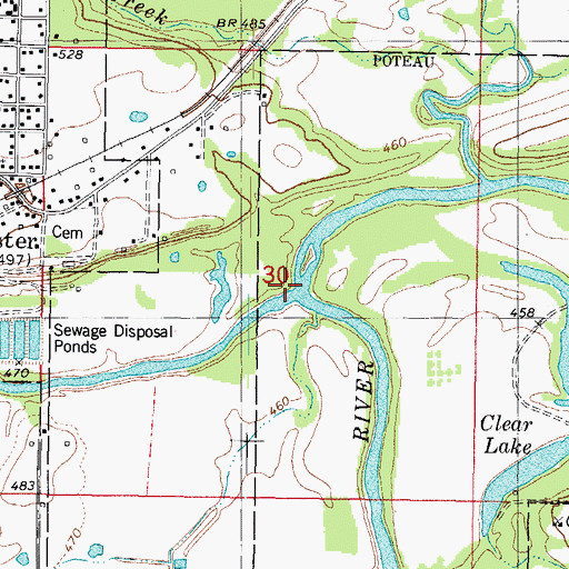Topographic Map of Caston Creek, OK