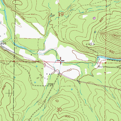 Topographic Map of Cedar Branch, OK