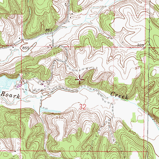 Topographic Map of Cedar Creek, OK