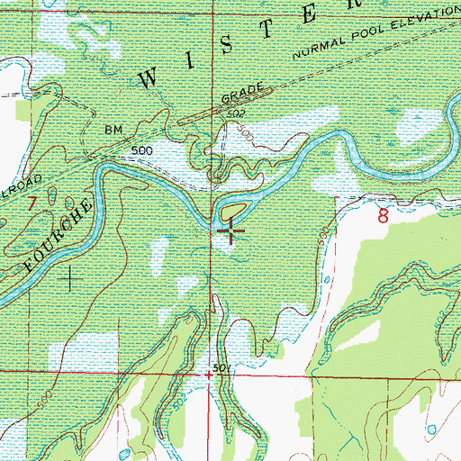 Topographic Map of Cedar Creek, OK