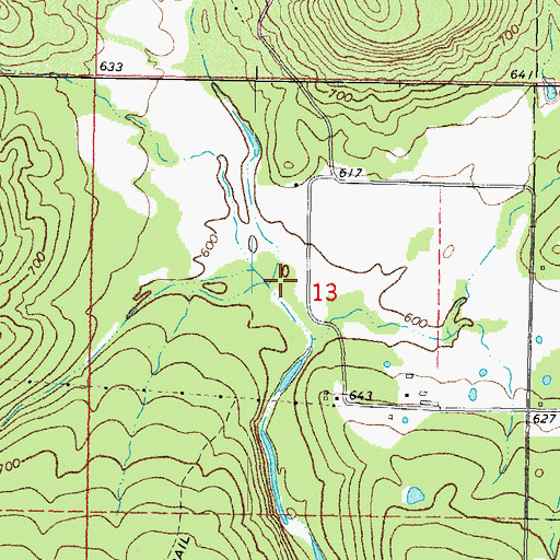 Topographic Map of Cedar Creek, OK