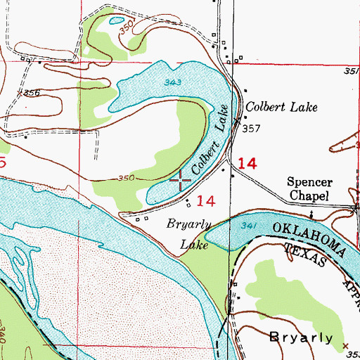 Topographic Map of Colbert Lake, OK