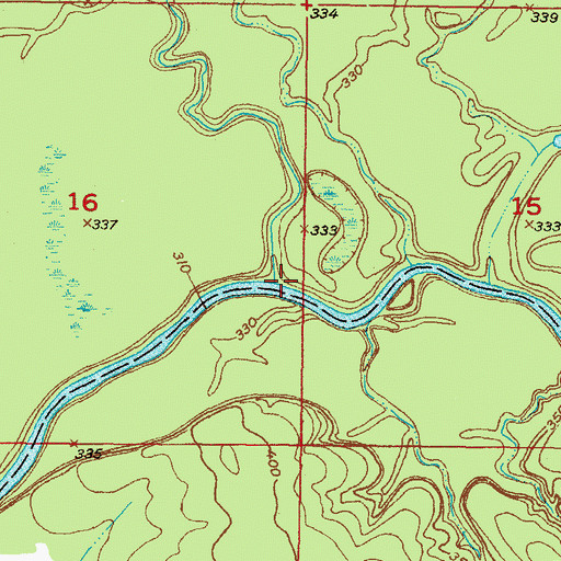 Topographic Map of Crooked Creek, OK