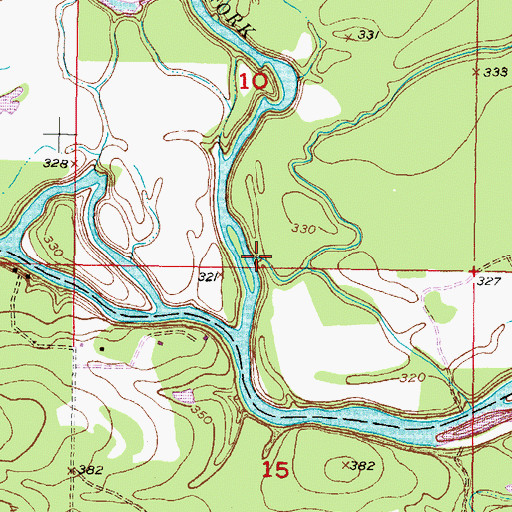 Topographic Map of Crooked Creek, OK