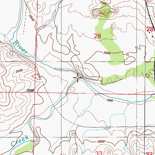 Topographic Map of Croton Creek, OK