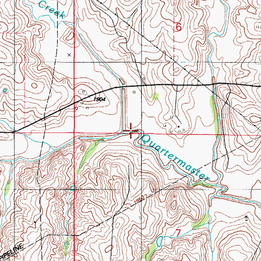 Topographic Map of Cyclone Creek, OK