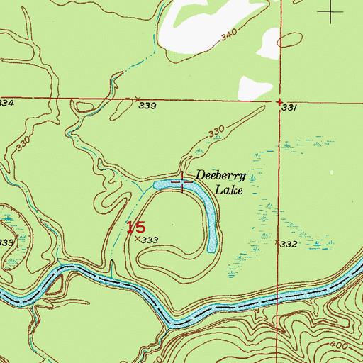 Topographic Map of Deeberry Lake, OK