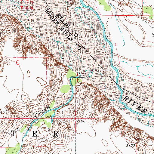Topographic Map of Dugout Creek, OK