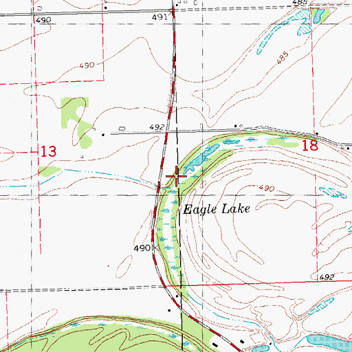 Topographic Map of Eagle Lake, OK