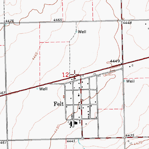Topographic Map of Felt, OK
