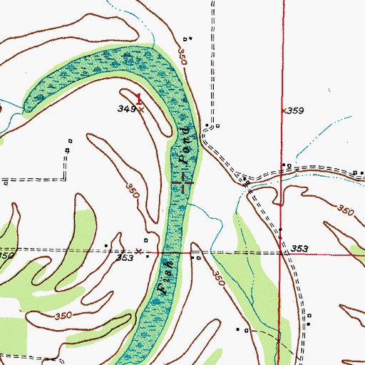 Topographic Map of Fish Pond, OK