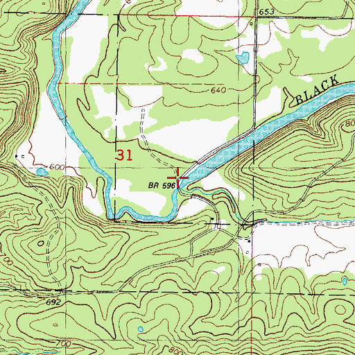 Topographic Map of Frizzell Branch, OK