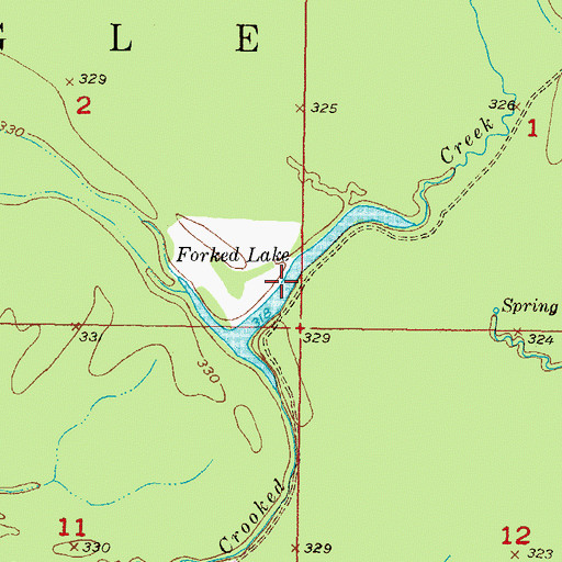 Topographic Map of Forked Lake, OK