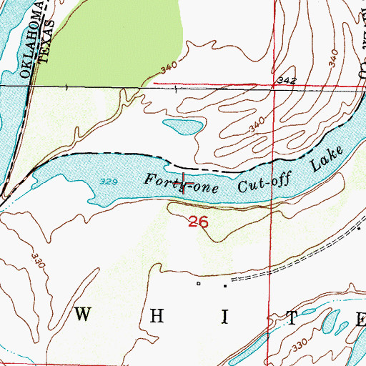Topographic Map of Forty-one Cut-off Lake, OK