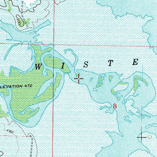 Topographic Map of Fourche Maline, OK