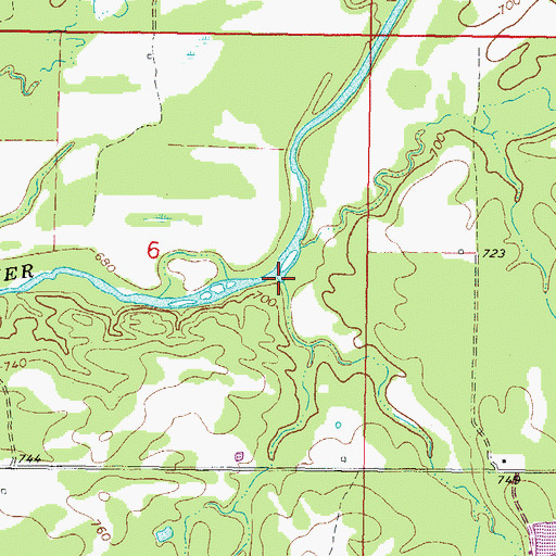 Topographic Map of Gensey Branch, OK