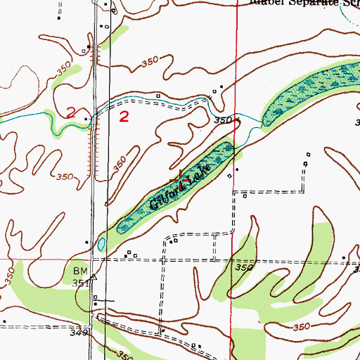Topographic Map of Gilford Lake, OK