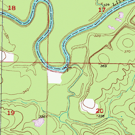 Topographic Map of Goodwater Creek, OK