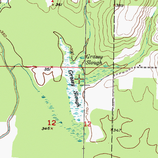 Topographic Map of Grassy Slough, OK