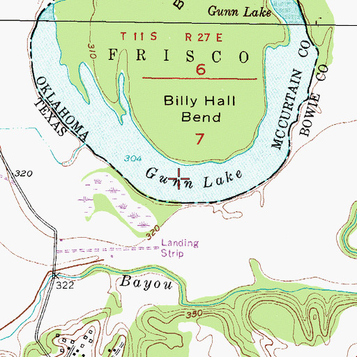 Topographic Map of Gunn Lake, OK