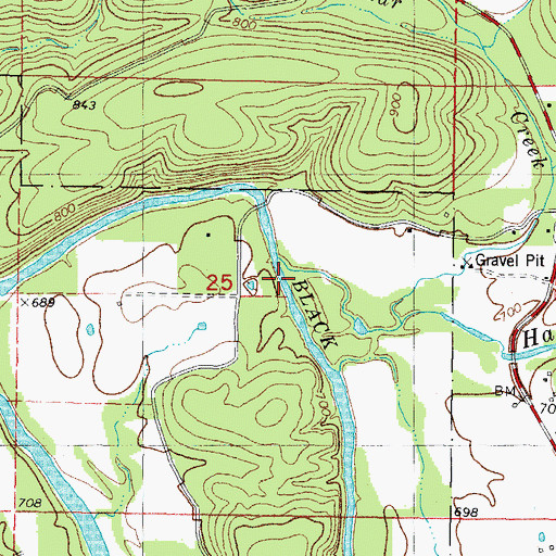 Topographic Map of Haw Creek, OK