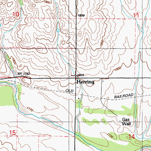 Topographic Map of Herring, OK