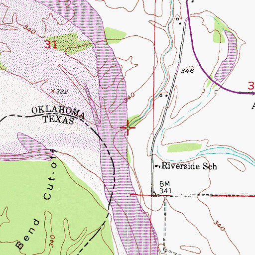 Topographic Map of Holly Branch, OK