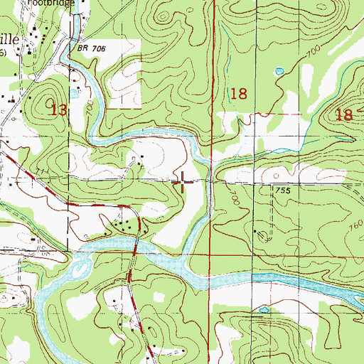 Topographic Map of Hurricane Creek, OK