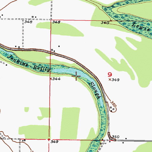 Topographic Map of Jenkins Reilly Slough, OK