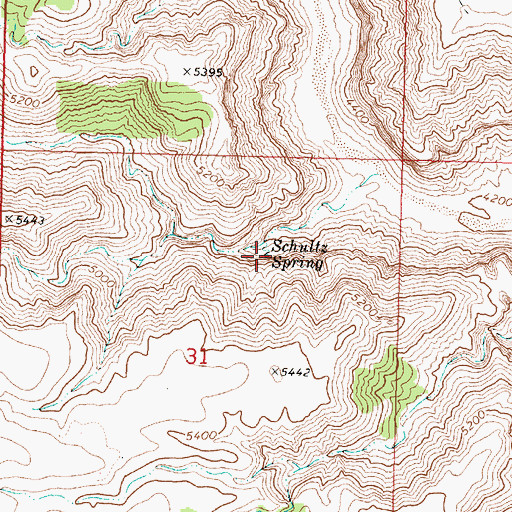 Topographic Map of Schultz Spring, AZ
