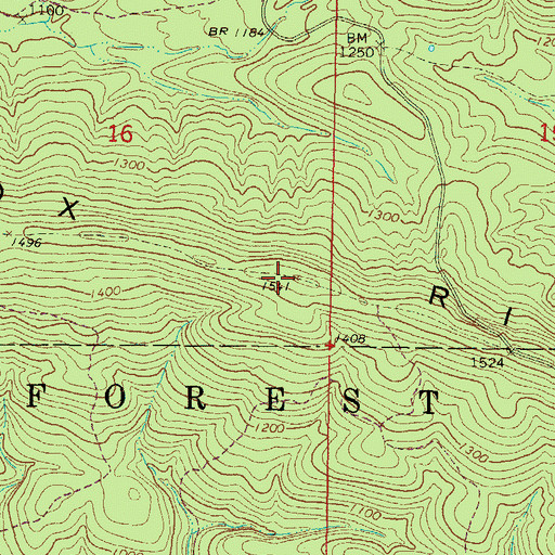 Topographic Map of Lenox Ridge, OK