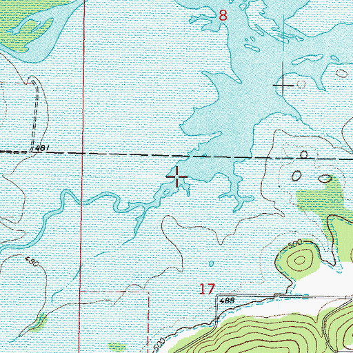 Topographic Map of Lewis Creek, OK