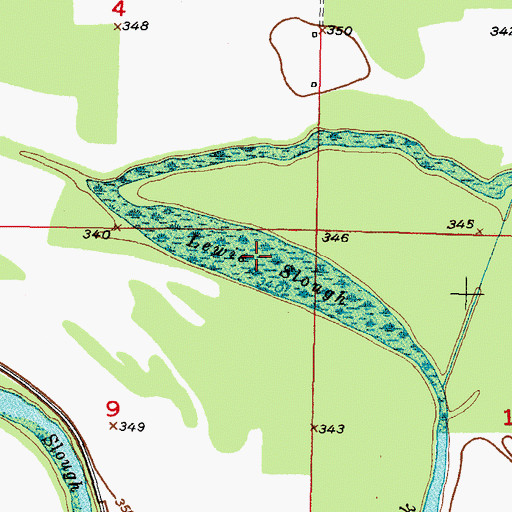Topographic Map of Lewis Slough, OK