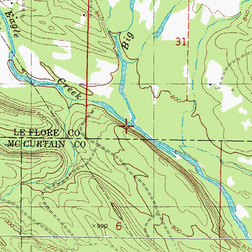 Topographic Map of Little Eagle Creek, OK