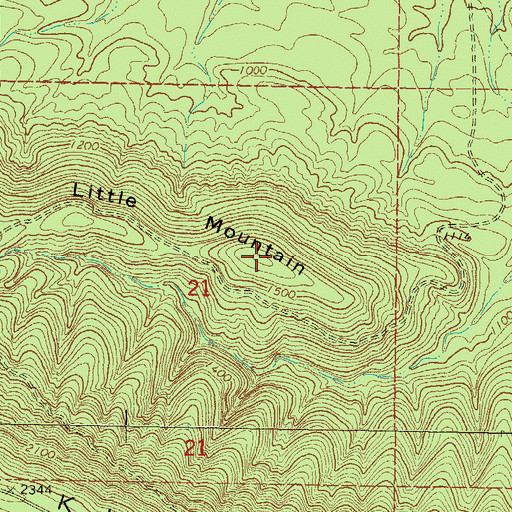 Topographic Map of Little Mountain, OK