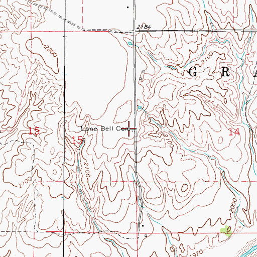 Topographic Map of Lone Bell Cemetery, OK