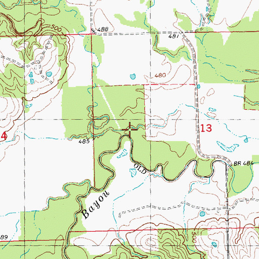 Topographic Map of Long Creek, OK