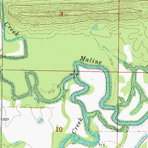 Topographic Map of Long Creek, OK