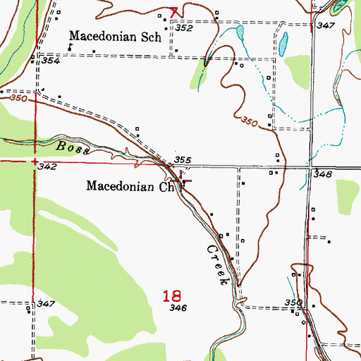 Topographic Map of Macedonia Church, OK