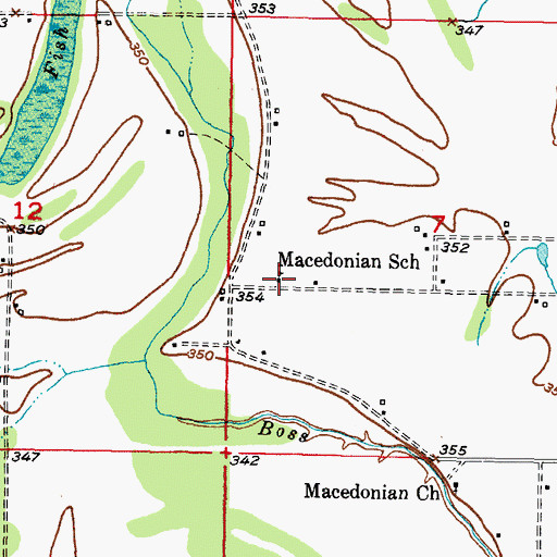 Topographic Map of Macedonian School, OK