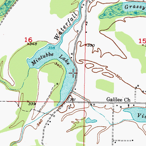 Topographic Map of Mintubbe Lake, OK