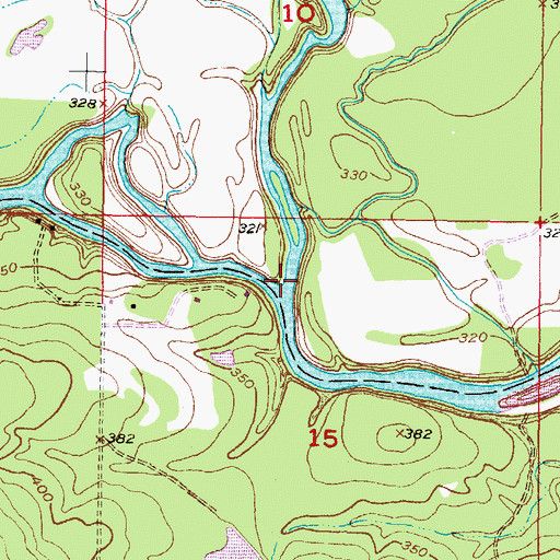 Topographic Map of Mountain Fork, OK