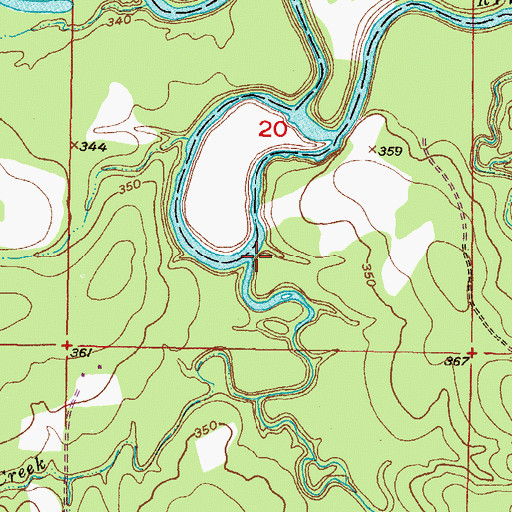 Topographic Map of Mud Creek, OK