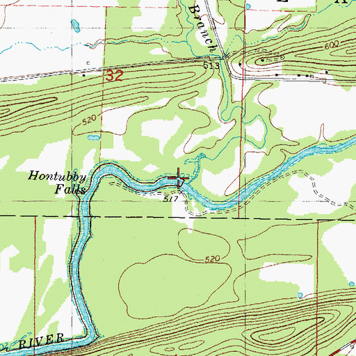 Topographic Map of Oil Branch, OK