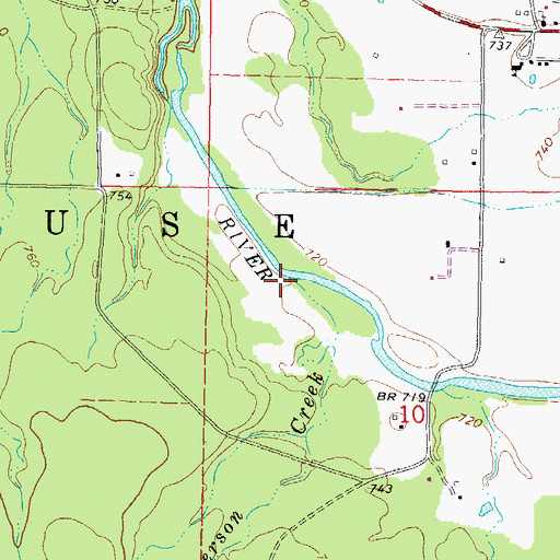 Topographic Map of Patterson Creek, OK