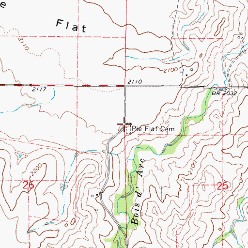 Topographic Map of Pie Flat Cemetery, OK