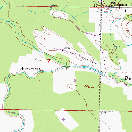 Topographic Map of Pine Creek, OK