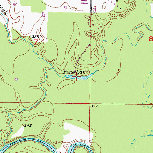 Topographic Map of Pine Lake, OK