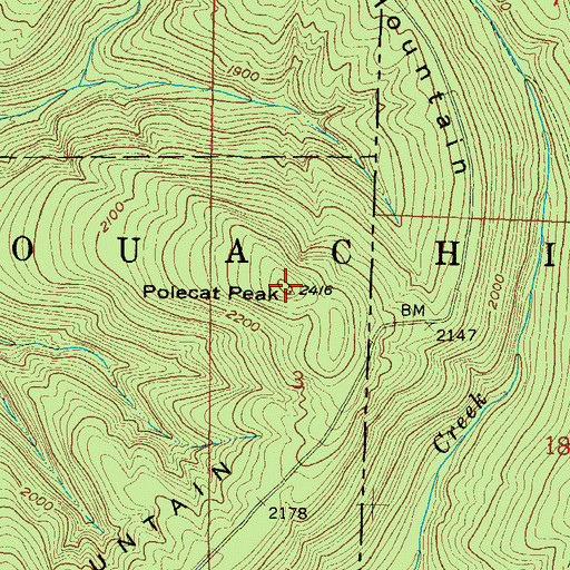 Topographic Map of Polecat Peak, OK
