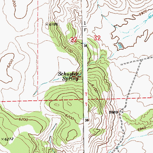 Topographic Map of Schuster Spring, AZ